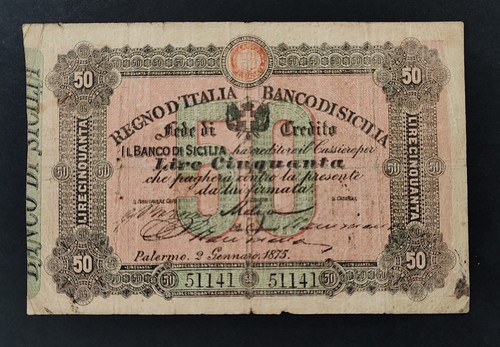 Rarissima lire banco di - 50,