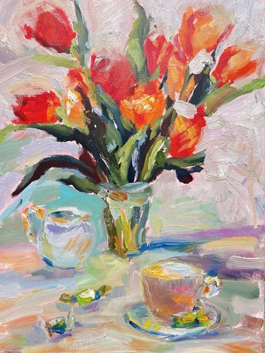 Quadro originale tela - , tulipani