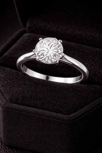 Sterling silver solitaire ring - sterling,