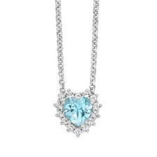 Collana Girocollo Miluna Donna Argento 925 Topazio Azzurro Cuore _CLD5087