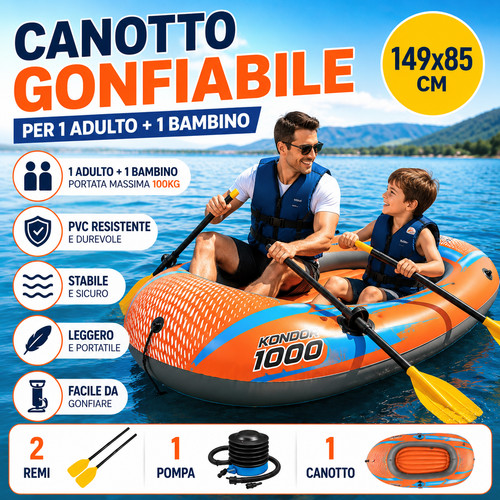 Canotto gonfiabile persone - 2,