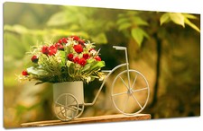 Quadro Moderno Fiori Shabby Bici Vintage Arredo Casa Stampa su Tela Intelaiato