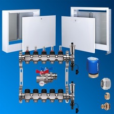 Distributore Circuito Riscaldante Riscaldamento Pavimento Set Completo Inox
