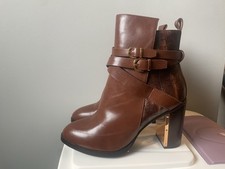 LUCIANO BARACHINI STIVALETTI PELLE CUOIO MISURA 39