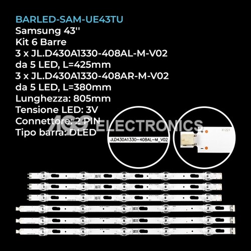 Kit barre strip - 6, led