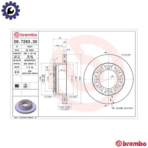 Dischi freno 7263 30 - dischi, per