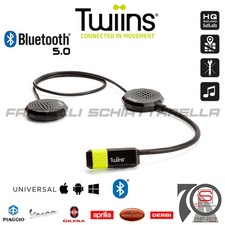 Interfono Auricolare Moto Casco Bluetooth Twiins HF2.0 Dual Audio Stereo 8436...