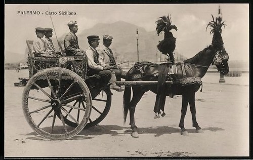 Cartolina palermo carro - cartolina, palermo,