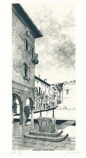 LIVIO CESCHIN " CONEGLIANO: CENTRO STORICO- 1993  LITOGRAFIA. GRAFICA