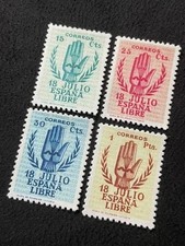 SPAGNA 1938 Indagine Nazionale Edifil 851-854 MNH Riproduzione Francobollo sv