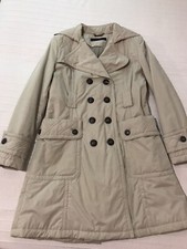 Zara Piumino Cappotto Doppio Petto Donna Tg. L Beige Sagomato Con Bottoni