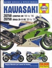 MANUALE KAWASAKI ZXR750 H,J,L,ZXR750R K,M,NINJA ZX-7,ZX-7R HAYNES 1989-1996