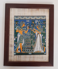 RIPRODUZIONE IN STAMPA DI DISEGNO DI ARTE EGIZIA SU CARTA DI PAPIRO