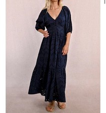 Vestito pizzo Sangallo blu