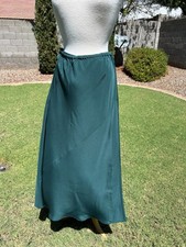 Maxi gonna Eileen Fisher seta doppio crepe bias taglia M pino $278 F4ZQL-S4409 nuova con etichette