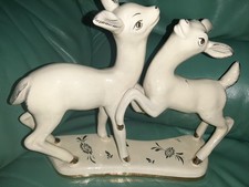 COPPIA  CERBIATTI FIAMMA PORCELLANA   SESTO FIORENTINO