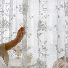 Tende in tulle pizzo bianco