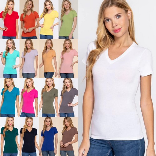 Shirt donna scollo cotone - v,