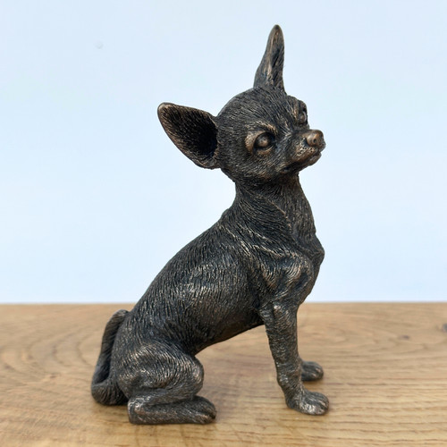 Cold cast bronze chihuahua - cold,