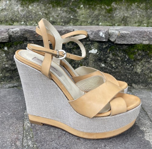 Sandali donna zeppa pelle - sandali,