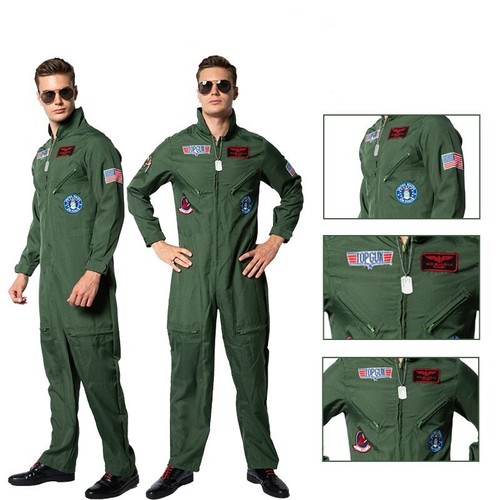 Costume uniforme pilota verde - uniforme,