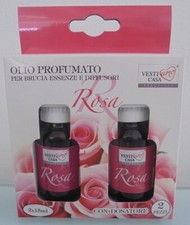 OLIO PROFUMATO PER BRUCIA ESSENZE E DIFFUSORI 2 BOTTIGLIE DA 15ml - ROSA