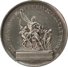 Medaglia Papa Pio VII Anno XVIII Rara qSPL "Rest. Opere d'Arte dalla Francia"