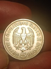 Germania Terzo Reich 5 reichsmark  1936 Marchi Nazismo