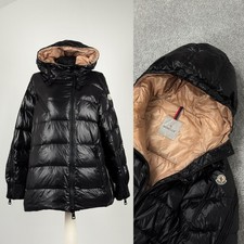Piumino donna Moncler Liriope con cappuccio nero trapuntato taglia 2 ~ M