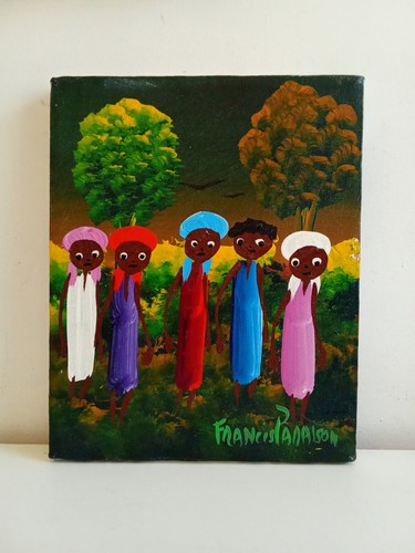 Tableau naïf haïti signé - tableau,