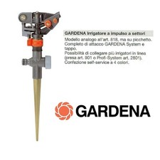 GARDENA Irrigatore su picchetto a impulso a settori  809-20 giardino - 55000450