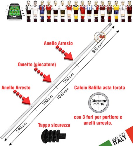 Calcio balilla asta - calcio, passante