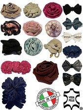 Clip Spille in vera pelle per scarpe e abiti made in Italy artigianali 