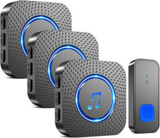 Campanello Senza Fili Da Esterno Interno, Campanello Casa Wireless Con 3 Ricevit