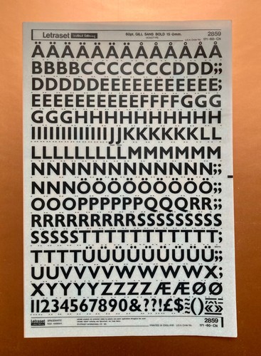 Letraset 2859 gill sans - letraset,