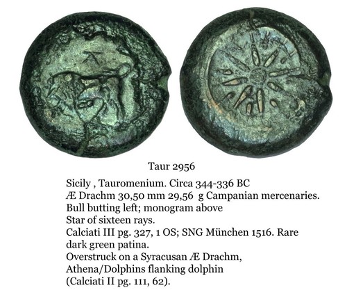 Sicilia tauromenium dracma - tauromenium.,