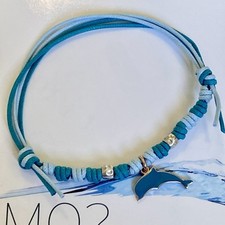 Dodo Pomellato Bracciale Ciondolo Delfino Grande Oro Rosa Blu Raro Granelli Arg