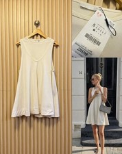 ZARA CONTRAST SHORT DRESS Ecru