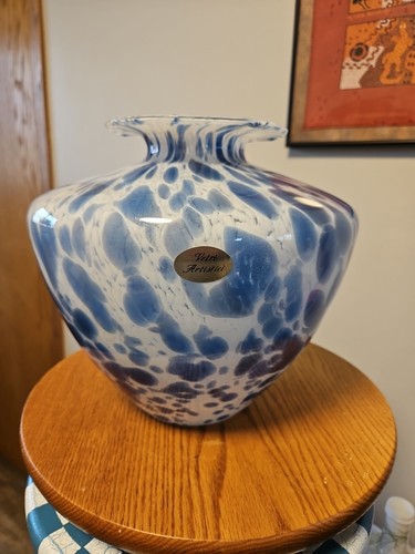 Vetrai vaso vetro italiano - vetro, blu