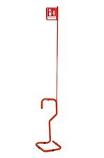 Piantana porta estintore completa di Base Asta e cartello colore Rosso