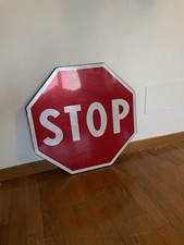 Cartello stradale STOP originale in metallo – vintage da collezione / arredo