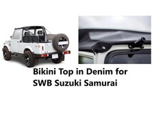 Top bikini per Suzuki Samurai 1986-94-denim nero adatto per passo corto Samurai