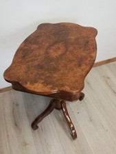 Tavolo tavolino salotto comodino meta del 1800 800 legno noce radica restaurato