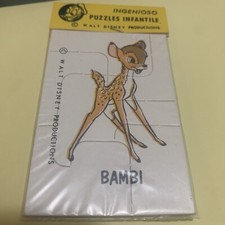 FIGURINA BAMBI RACCOLTA PUZZLE WALT DISNEY MARCA STELLA 1968 NUOVA SIGILLATA