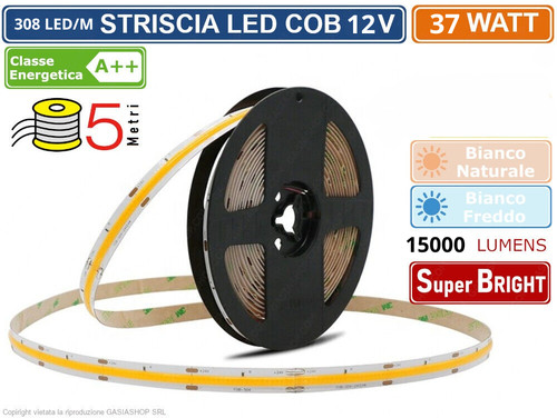 Striscia led cob - led, 308l/m