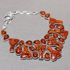 Collana bigiotteria regalo etnico moda fatta a mano pietra preziosa ambra...
