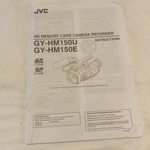 Jvc hm150u hm150e - gy-hm150u, gy-hm150e