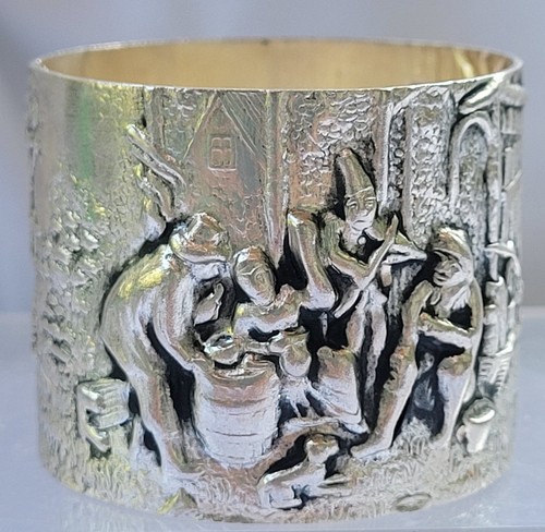 Napkin ring silver repoussé - napkin,