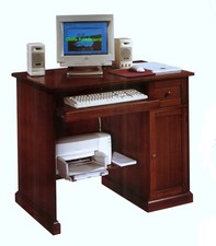 SCRIVANIA SCRITTOIO PORTA PC IN PIOPPO FINITURA NOCE x CAMERETTA UFFICIO 5954