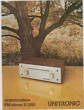 K290-UNITRONIC SINTONIZZATORE FM STEREO S250-DEPLIANT PUB/SCHEMA RADIO